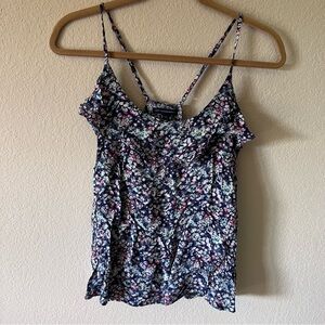 American Eagle Navy Floral Tank Top
